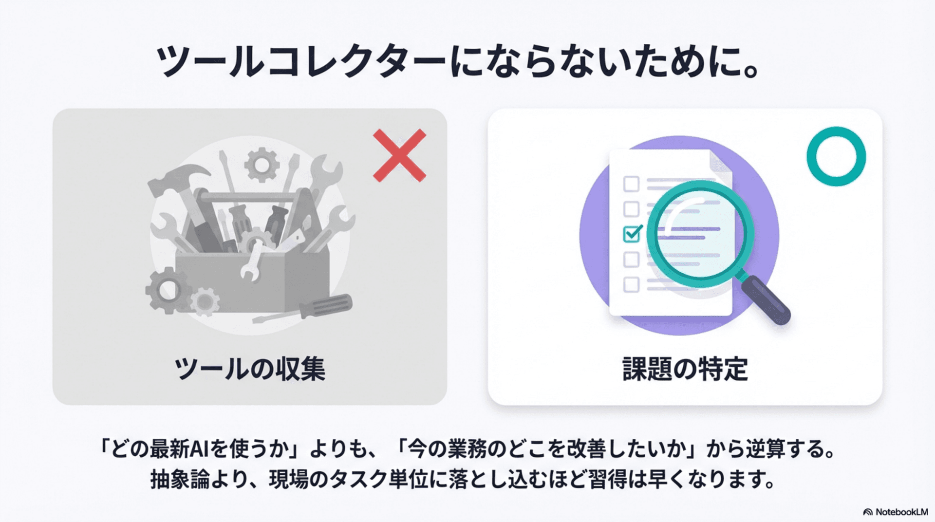 ツールコレクターにならないために — 課題特定から始める学習アプローチ