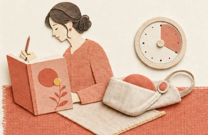ごほうびタイマーとホームページ制作を象徴する、ふじこのコラージュ
